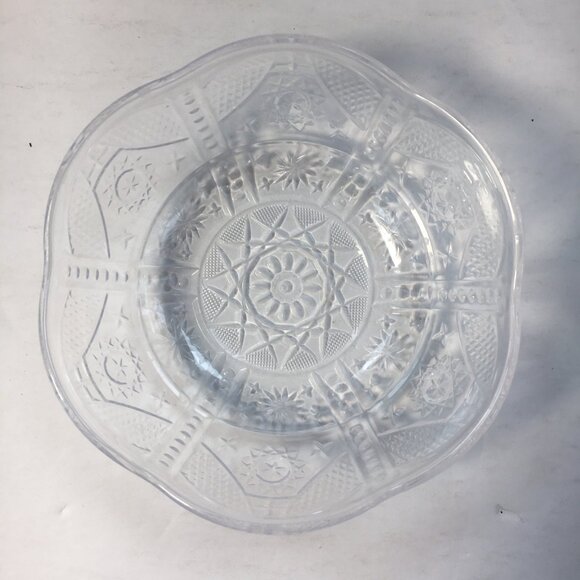 Clear Plastic Decorative Bowls Set Of 3 With Intricate Design Scalloped Edge - Picture 1 of 5